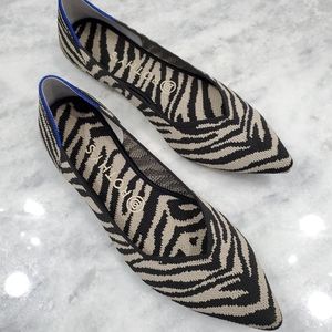 Rothy's retired Black Zebra points, size 9